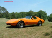 1977 Corvette,  factory orange, factory 4 speed (only 2000 made)