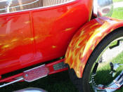 Custom T-bucket Trike V8 Chevy Custom Stroker Engine Harley Front End ~ Crazy Horse Real Fire Paint ~ 1st Place Show Winner.