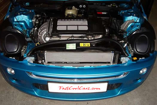 2004 Mini Cooper under the hood engine view