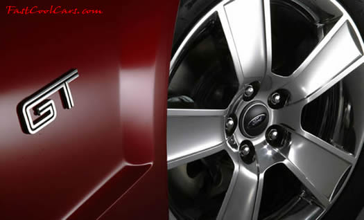 2005 Ford Mustang GT front wheel and 'GT' emblem