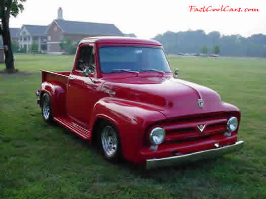 1953 Ford F100 Torch Red cloth interior 302 Cuin American Racing 