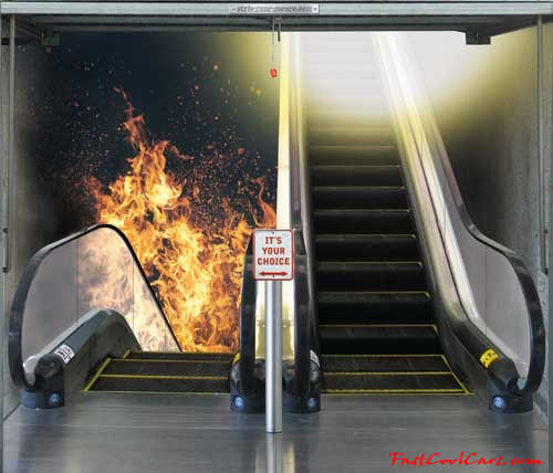 And, lastly, which one will you choose, Heaven or Hell, on garage door decal.