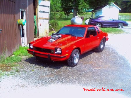 Supercharged dual quad V8 Chevy Monza.