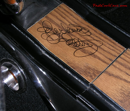 1970 Moulin Rouge Plymouth Roadrunner, Richard Petty's signature on the console.
