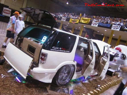 Lowrider Blazer that has been lowered dropped slammed and scraping 