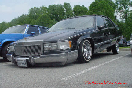 Lowriders that have been lowered, dropped, slammed, and scraping, using many different modifications.