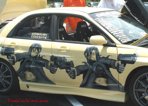 Lowriders that have been lowered, dropped, slammed, and scraping.