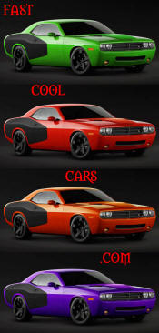 New Dodge Challenger, 6.1 V8 Hemi, 425 crank horsepower, 420 crank foot pounds of torque. SRT8, in four different colors.