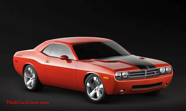 New Dodge Challenger, 6.1 V8 Hemi, 425 crank horsepower, 420 crank foot pounds of torque. SRT8