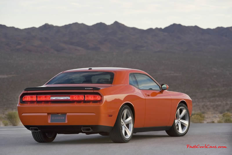 New Dodge Challenger, 6.1 V8 Hemi, 425 crank horsepower, 420 crank foot pounds of torque. SRT8