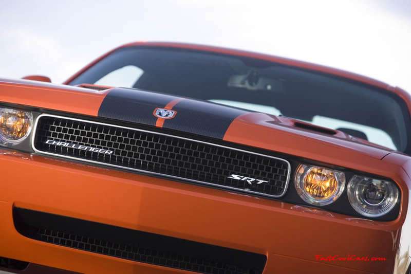 New Dodge Challenger, 6.1 V8 Hemi, 425 crank horsepower, 420 crank foot pounds of torque. SRT8