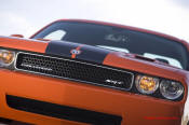 New Dodge Challenger, 6.1 V8 Hemi, 425 crank horsepower, 420 crank foot pounds of torque. SRT8, killer front grill.