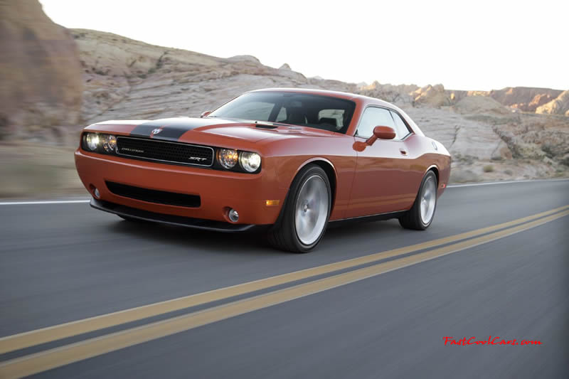 New Dodge Challenger, 6.1 V8 Hemi, 425 crank horsepower, 420 crank foot pounds of torque. SRT8