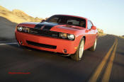 New Dodge Challenger, 6.1 V8 Hemi, 425 crank horsepower, 420 crank foot pounds of torque. SRT8