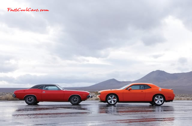 New Dodge Challenger, 6.1 V8 Hemi, 425 crank horsepower, 420 crank foot pounds of torque. SRT8