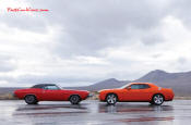 New Dodge Challenger, 6.1 V8 Hemi, 425 crank horsepower, 420 crank foot pounds of torque. SRT8, a 1970 and 2008-2009 Challenger.