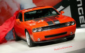 New Dodge Challenger, 6.1 V8 Hemi, 425 crank horsepower, 420 crank foot pounds of torque. SRT8