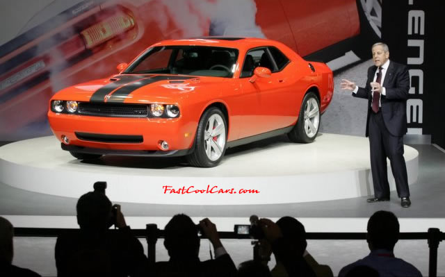 New Dodge Challenger, 6.1 V8 Hemi, 425 crank horsepower, 420 crank foot pounds of torque. SRT8