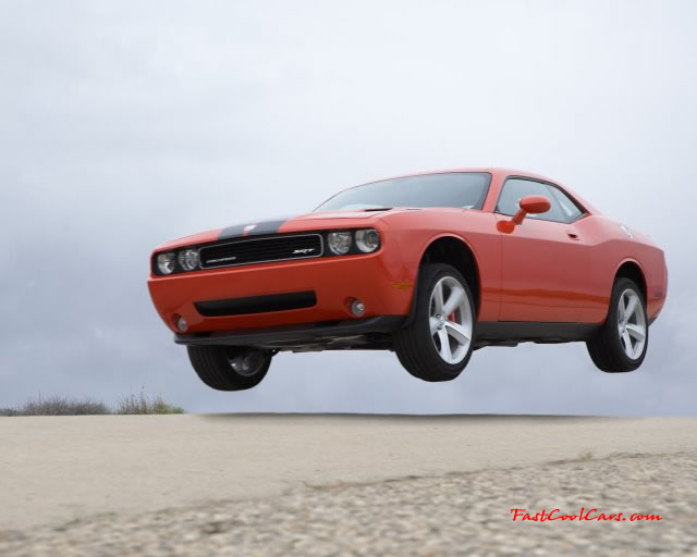 New Dodge Challenger, 6.1 V8 Hemi, 425 crank horsepower, 420 crank foot pounds of torque. SRT8