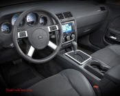 New Dodge Challenger, 6.1 V8 Hemi, 425 crank horsepower, 420 crank foot pounds of torque. Killer steering wheel.