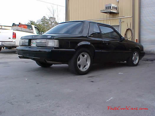 Right rear angle picture of 1991 LX Mustang coupe, 5.0 - 5 speed