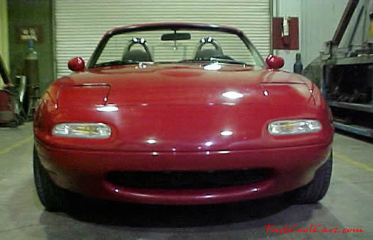 1990 Mazda Miata Roadster front view with the top down