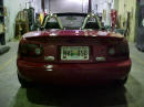 1990 Mazda Miata Roadster rear view with the top down