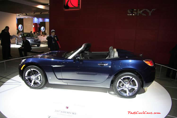 A Red Line model of the Sky was introduced on April 11, 2006 at the New York Auto Show. It uses the same 260 hp (194 kW) turbocharged Ecotec engine as the Solstice GXP, as well as the same standard 5-speed Aisin manual transmission. An automatic transmission is optional.