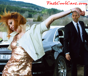 Transporter 3, with one fast cool Audi car. She is crazy.