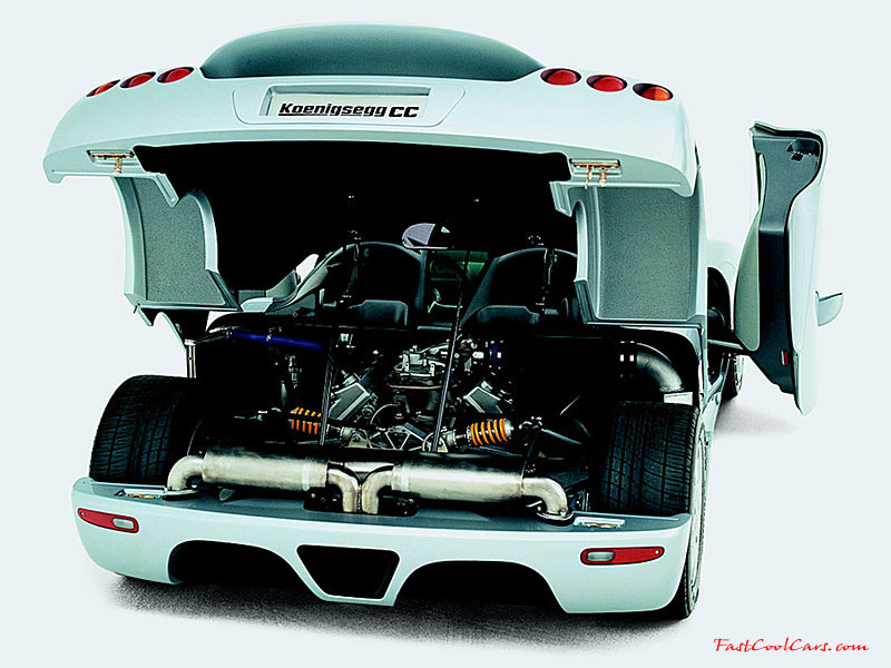 Koenigsegg CC rear view hood opened