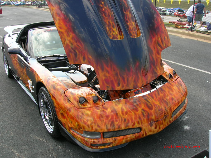 Nopi Nationals - Motorsports Supershow 2005, Cool flame job, and gull winged doors, Custom Chevy Corvette.