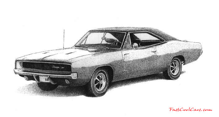 68' Charger'drawing' Free Fast Cool Cars desktop wallpaper with the
