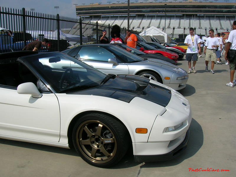 Nopi Nationals - Motorsports Supershow 2005, Acura NSX, exotic sports car, in white, with what looks like a carbon fiber hood.