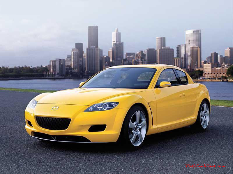 Mazda RX8 - Fast yellow. Free Fast Cool Cars desktop wallpaper with the 