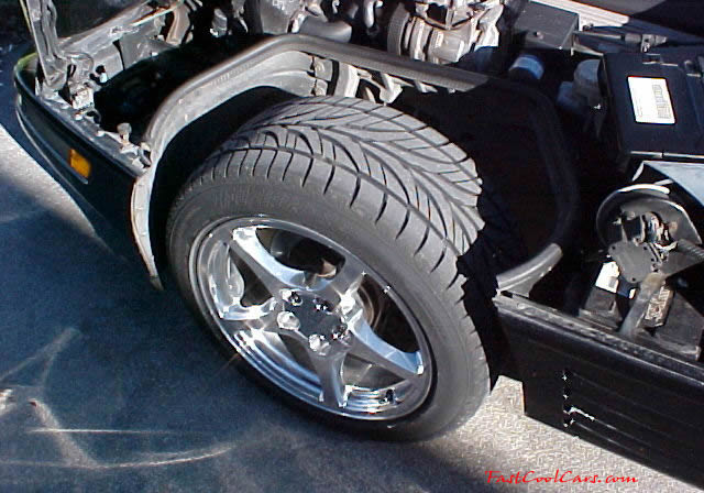 1992 Chevrolet Corvette coupe, LT1, 6 speed, 300 horsepower, Y2K 2000 model corvette polished aluminum wheels, with Bridgestone Fuzion 275/40/17 tires