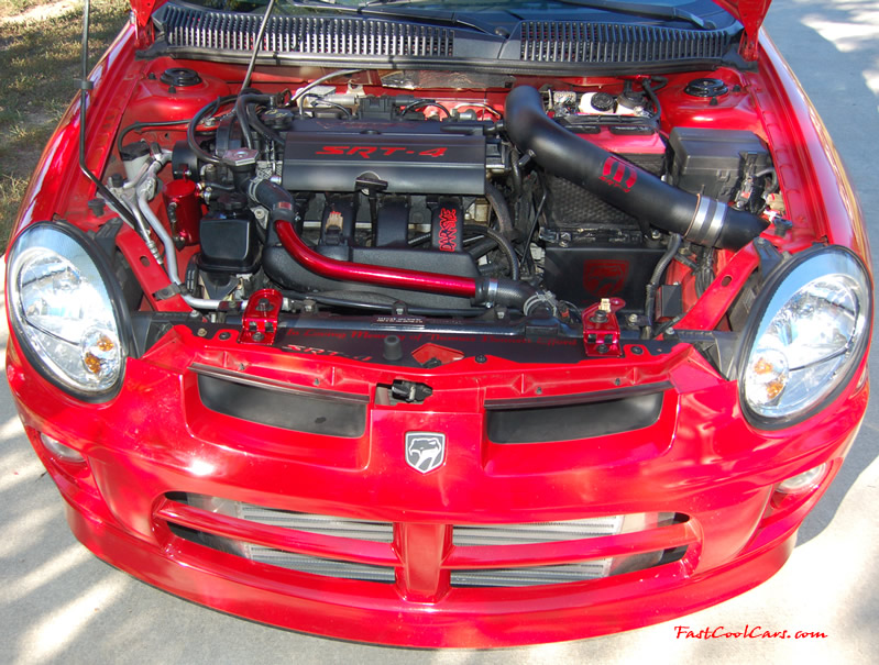 2005 Dodge SRT-4 2.4L DOHC Turbo - 3", 02 housing - 3" Turbo Back Exhaust, - 3" CAI - Brian Crower Stage 2 Cams - Monster - MSD - AEM - Walbro - Lowered - Big Turbo SOON... ( Enlarged version, High Resolution - High Quality pictures, the best fast cool car pics around. )