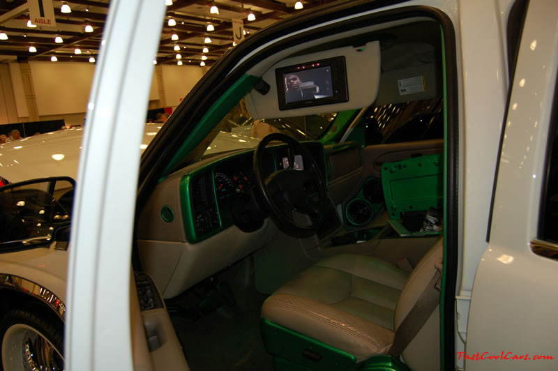 The 2009 World of Wheels Show in Chattanooga, Tennessee. On Jan. 9th,10, & 11th, Pictures by Ron Landry.  Custom interior in this low rider pimpin machine.