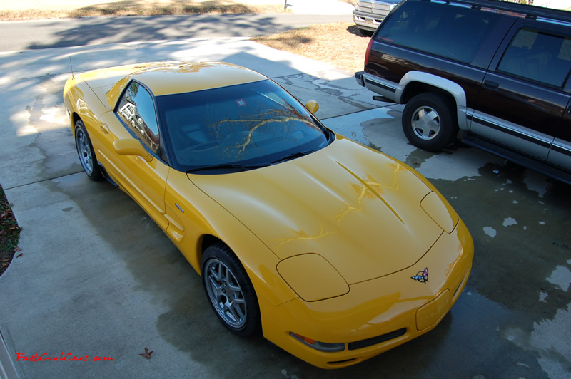 2002 Millennium Yellow Z06 Corvette - 405 HP Stock, at new home in Cleveland, Tennessee