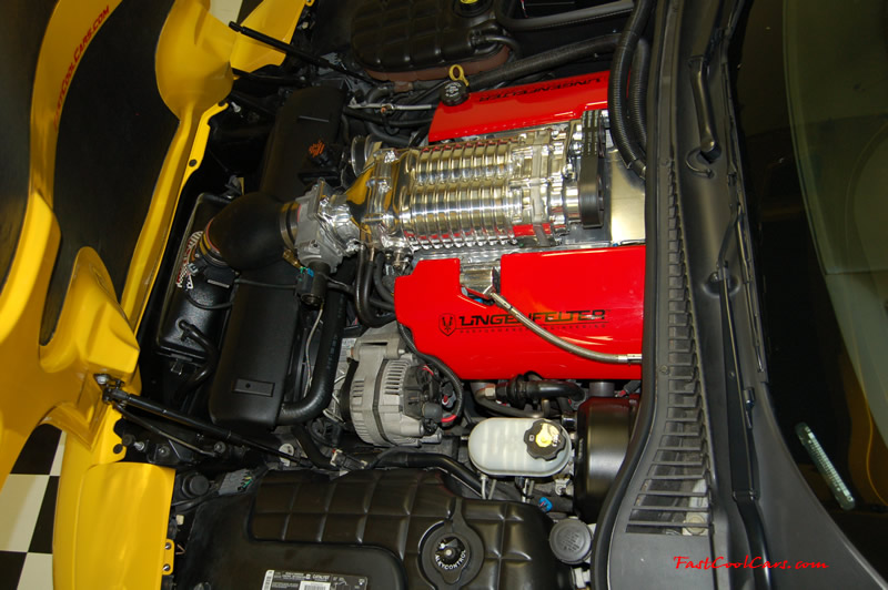 2002 Millennium Yellow supercharged & methanol injected Z06 Corvette, with many modifications, over 50 grand invested in the past 2+ years, for sale $38,000 what a deal. 555 HP | 565TQ - Polished blower. Check out my checkered tiled black and white floor in my garage.