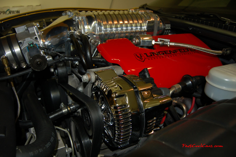 2002 Millennium Yellow supercharged & methanol injected Z06 Corvette, with many modifications, over 50 grand invested in the past 2+ years, for sale $38,000 what a deal. 555 HP | 565TQ - Polished blower, close up of the chrome alternator