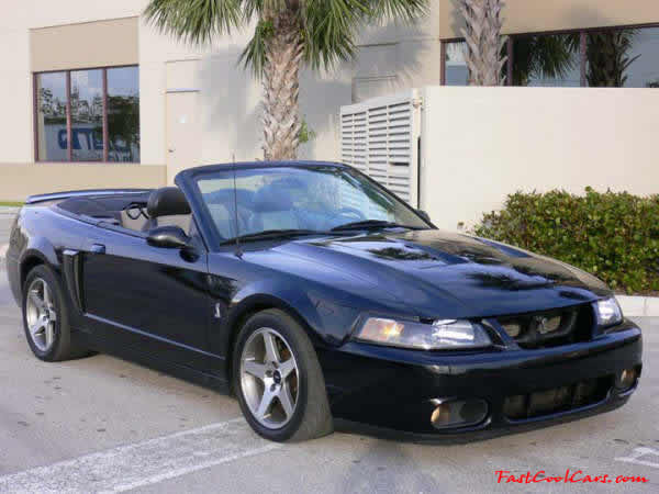 2003 SVT Cobra Convertible - 35,951 original Miles, 6 speed manual transmission, Black, black top, black interior, For Sale.