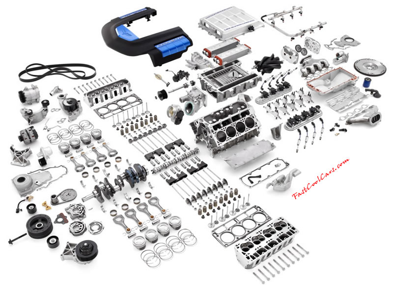 2009 ZR1 Chevrolet Corvette - LS9 - 620 HP - Carbon Fiber - Fast Cool Car Exploded LS9 Engine view