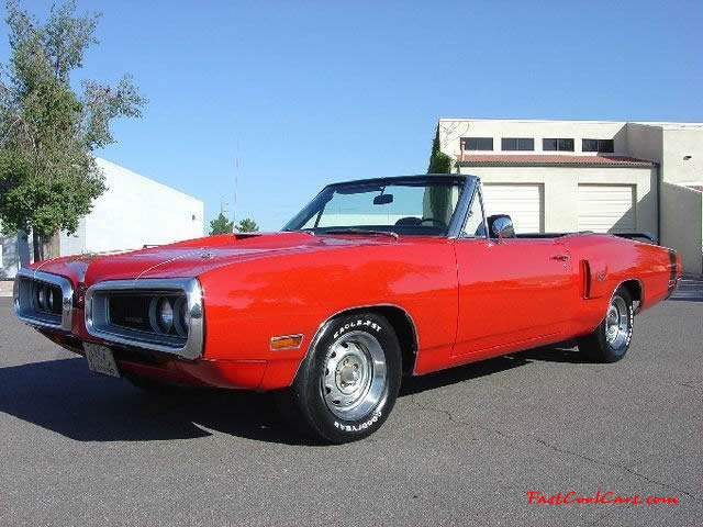 1970 Dodge Coronet R/T convertible with only 66,000 original miles. This is a very rare and collectible Mopar muscle car and is only 1 of 236 produced. 