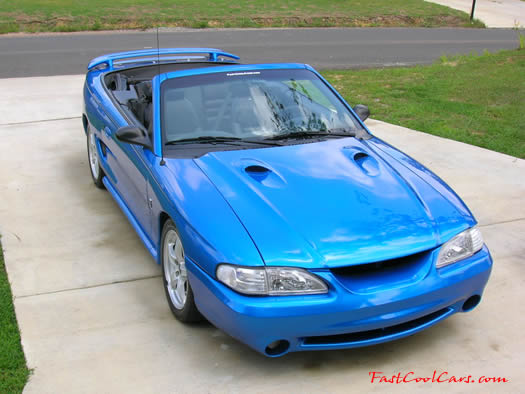 1998 Mustang Cobra Convertible - 1 of 223 - Electric blue, Lowering kit, Fast Cool Car.