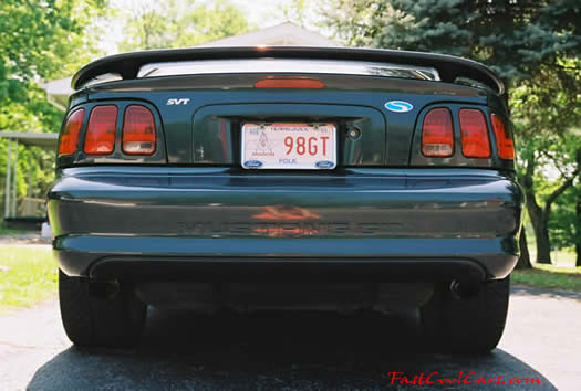 1998 Ford Mustang GT - rear view - notice the licese plate "98 GT" cool - fastcoolcars.com - Nice ass picture