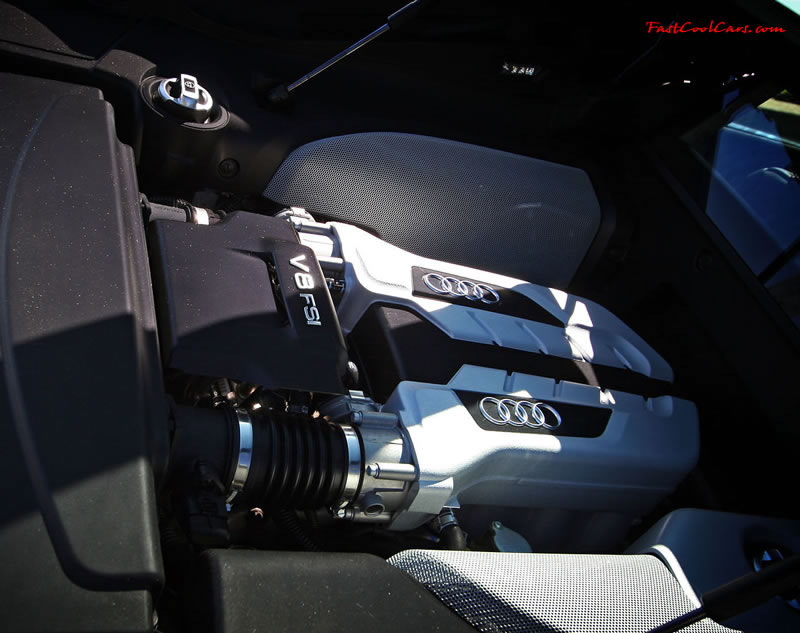 Audi R8 Designed to compete against the Porsche 911, the new Audi R8 features quattro permanent four-wheel drive, space frame aluminum body and the mid-mounted 420 bhp V8 FSI engine