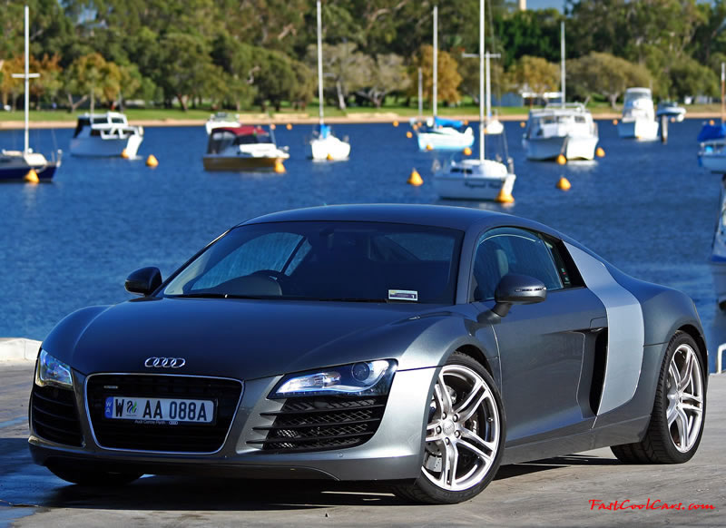 Audi R8 Designed to compete against the Porsche 911, the new Audi R8 features quattro permanent four-wheel drive, space frame aluminum body and the mid-mounted 420 bhp V8 FSI engine