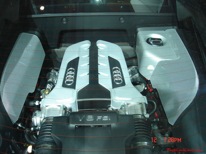 Audi R8 Designed to compete against the Porsche 911, the new Audi R8 features quattro permanent four-wheel drive, space frame aluminum body and the mid-mounted 420 bhp V8 FSI engine