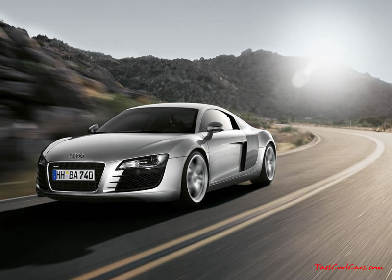 Audi R8 Designed to compete against the Porsche 911, the new Audi R8 features quattro permanent four-wheel drive, space frame aluminum body and the mid-mounted 420 bhp V8 FSI engine