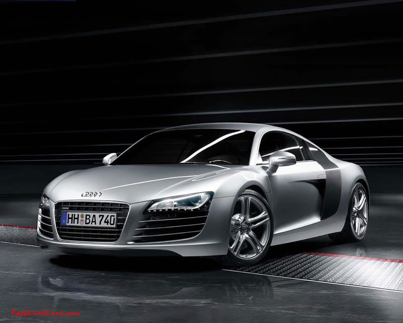 Audi R8 Designed to compete against the Porsche 911, the new Audi R8 features quattro permanent four-wheel drive, space frame aluminum body and the mid-mounted 420 bhp V8 FSI engine